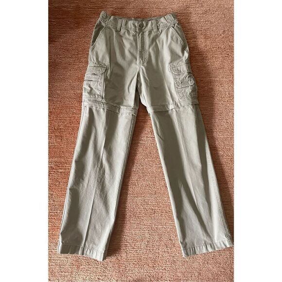 Redhead  Cargo Work Pants Mens 30x32  90s Canvas Zip Off Khaki Convertible  to s - Picture 1 of 9